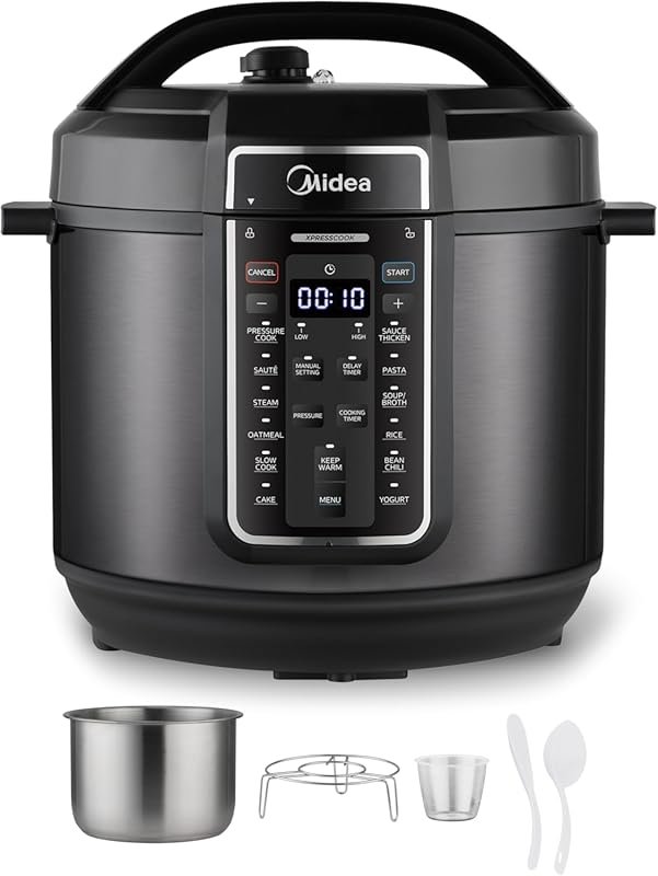 Midea 12-in-1 Electric Pressure Cooker, 8 Quarts, Stainless Steel, Mul