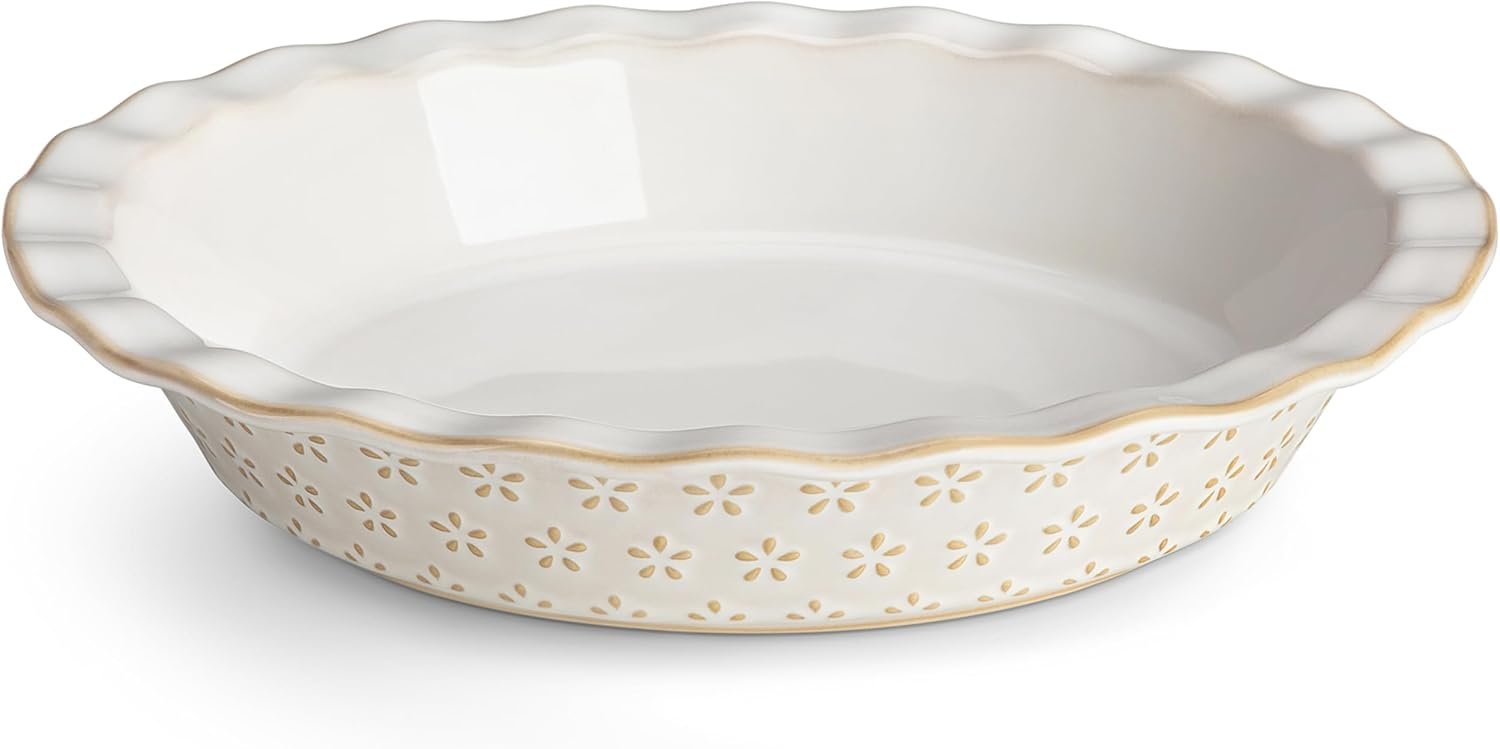 MALACASA Stoneware Pie Dish 9