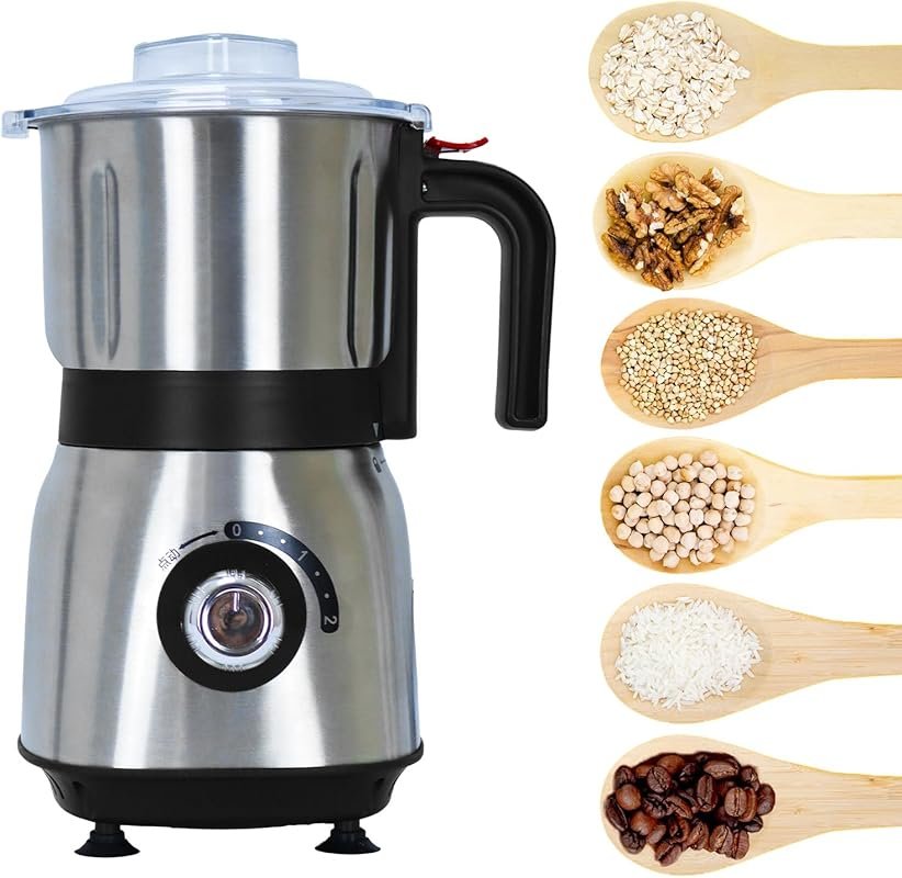 500W Electric Nut & Spice Grinder with 3 Blades & Filter (Black)