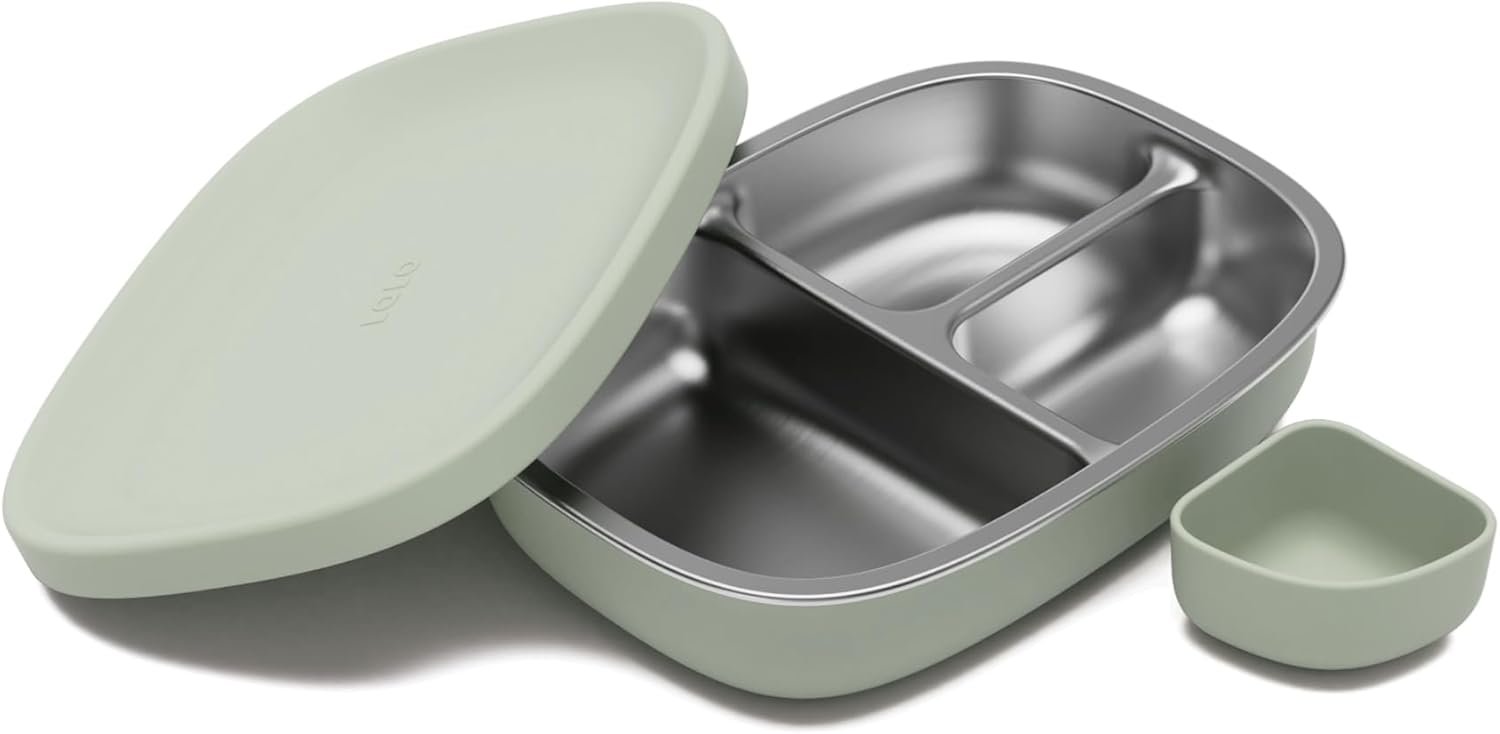 Lalo Kids Bento Box, BPA-Free, Leak-Proof, Easy-Clean Silicone & Stain