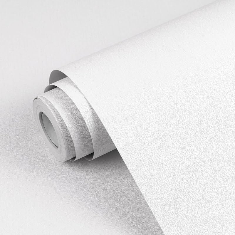 Solid White Matte Peel and Stick Contact Paper for Bathroom Kitchen Ca