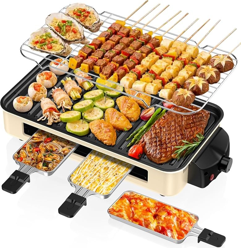 1500W Electric Smokeless Indoor Grill with Nonstick Plate & Griddle fo