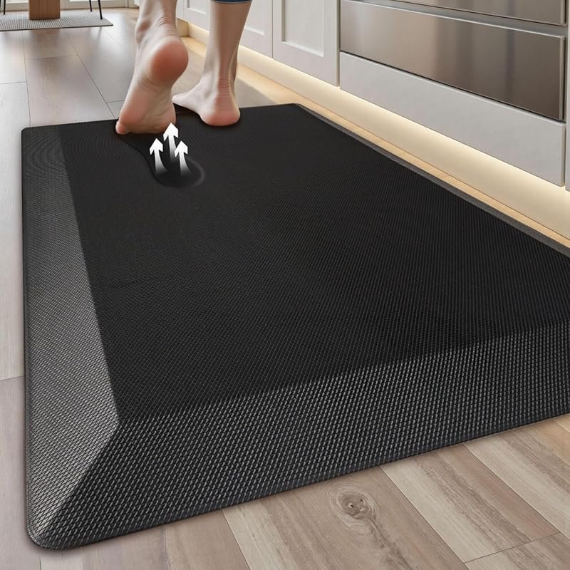 Extra Thick Anti Fatigue Kitchen Mat with Memory Foam, Non-Slip Waterp