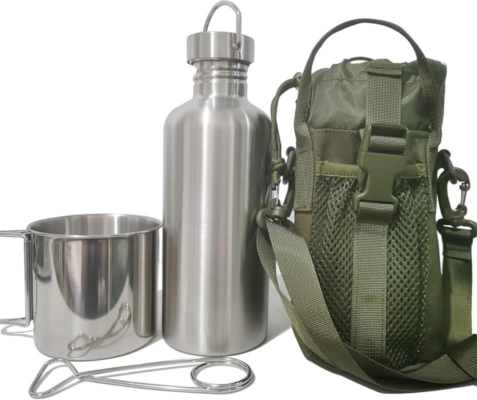 Survivor 42oz Single Wall Water Bottle with 24oz Nesting Cup & Carry B