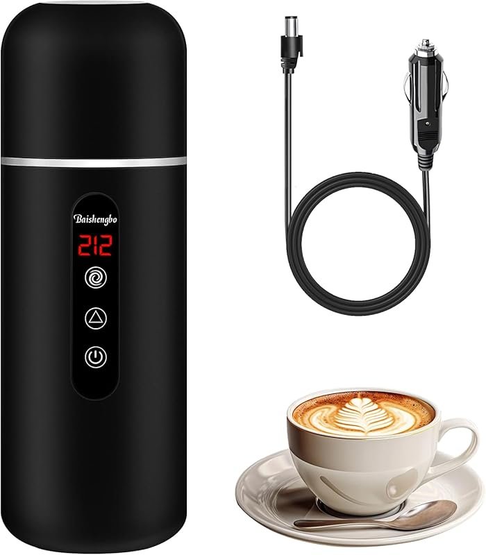 Electric Travel Kettle with Magnetic Induction Stirring, 12V/24V Porta
