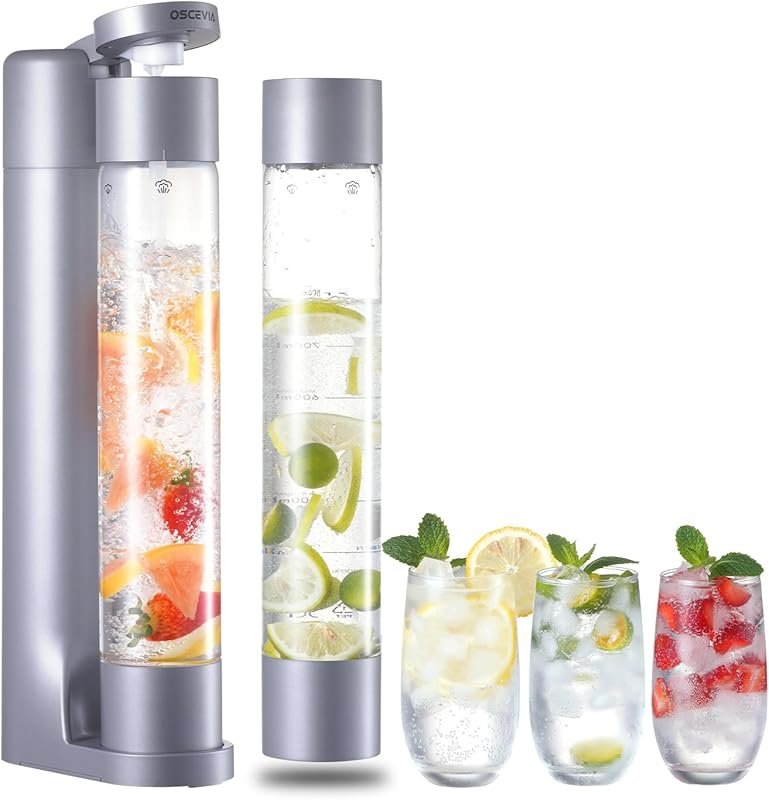 Sparkling Water Machine, Seltzer & Carbonator with 2 BPA Free Bottles,