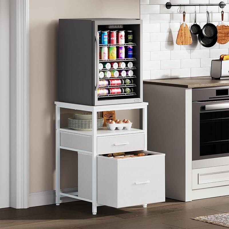 Herture Mini Fridge Stand – 3 Storage, 18.11