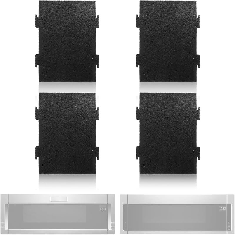 4PCS Replacement Charcoal Filters for Whirlpool & KitchenAid OTR Micro