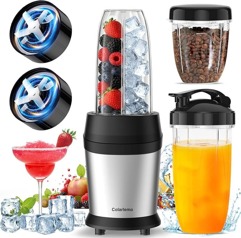Colarlemo 25,000 RPM Personal Blender with 6-Leaf Stainless Steel Blad