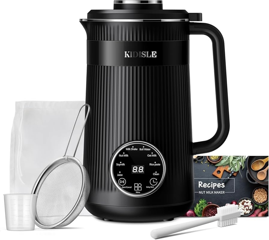 KIDISLE 32oz Automatic Soy Machine, Homemade Almond/Oat/Coconut Milk w