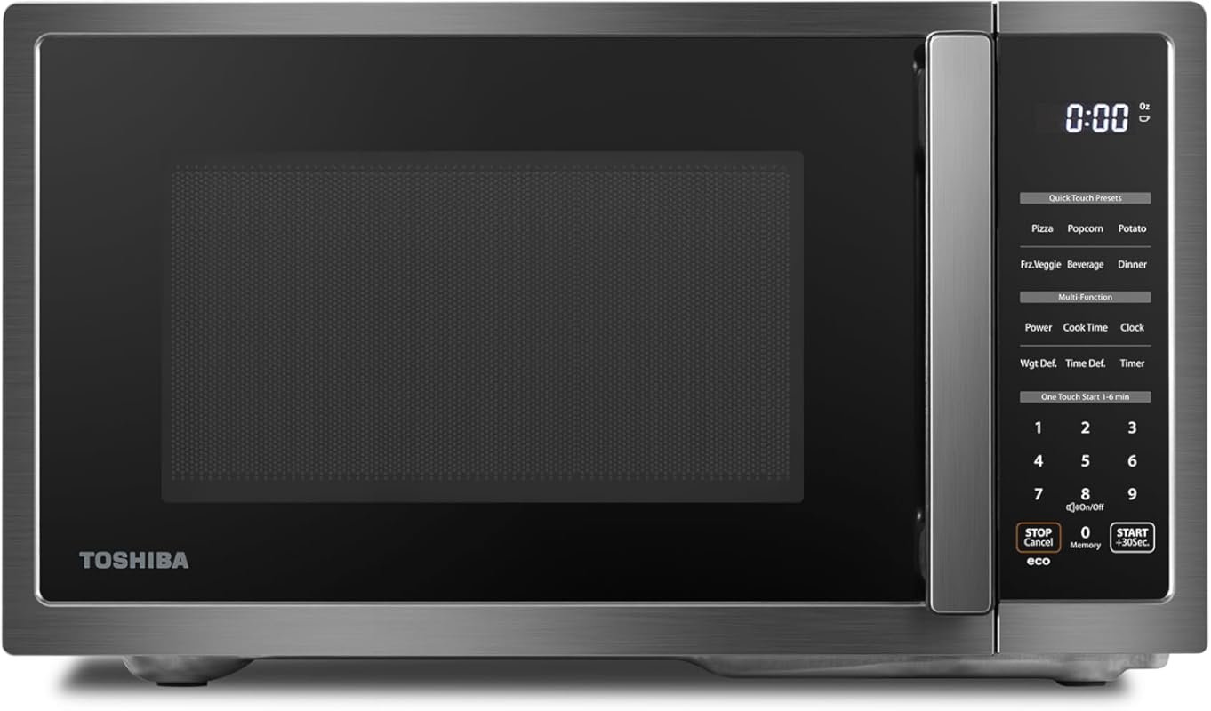 TOSHIBA Small Countertop Microwave with 6 Auto Menus, Mute Function, C