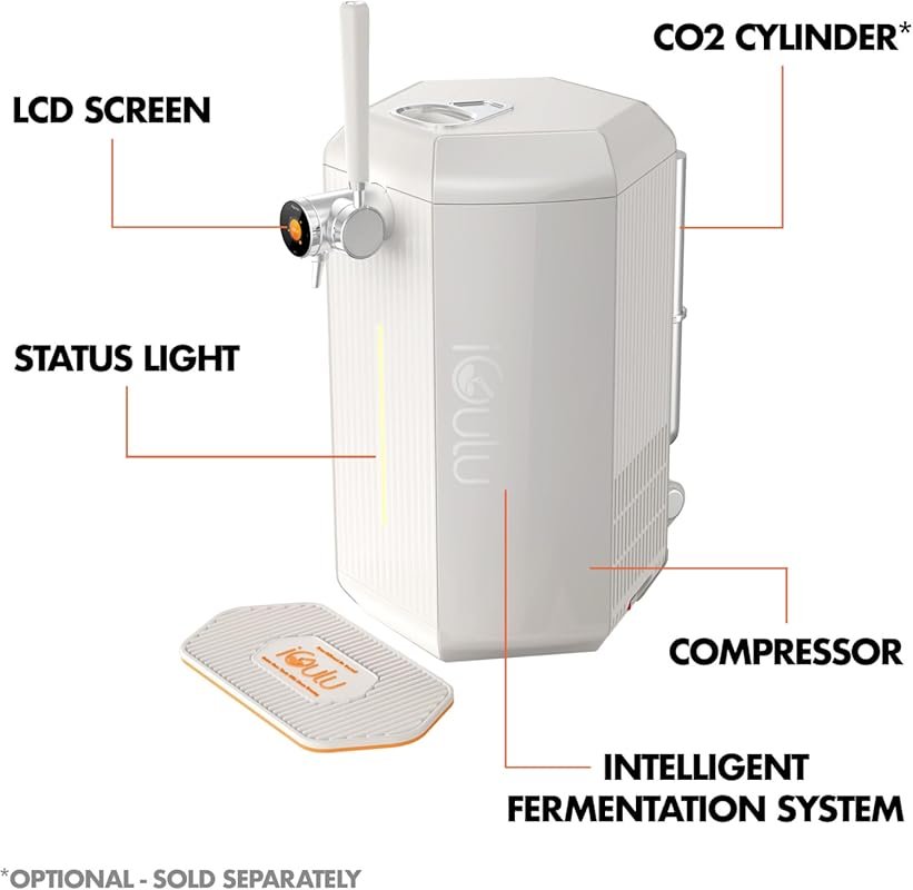 iGulu F1 Automated Brewer for Beer, Kombucha & Wine (Creamy White)