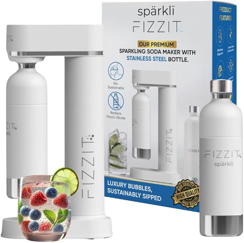 Fizzit Spärklï Carbonated Water Soda Maker with Stainless Steel Bottle