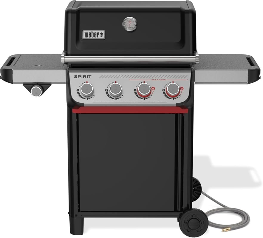Weber Spirit E-435 Natural Gas Grill with 4 Burners, Side Burner, 2 Bo