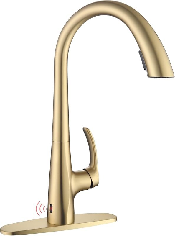 Touchless Kitchen Faucet with Pull-Down Sprayer, Brushed Gold Motion S