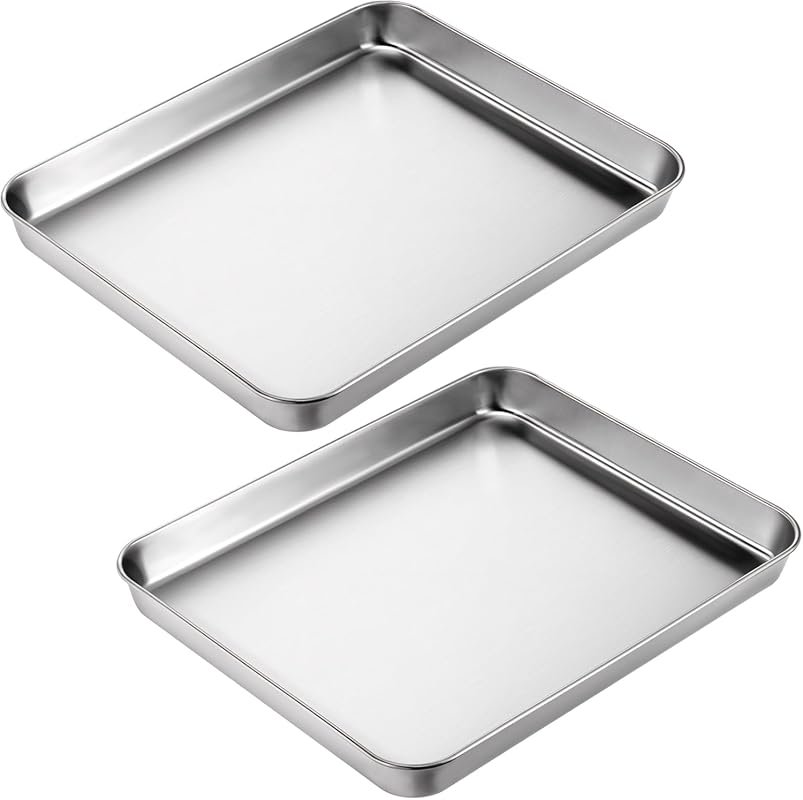 2Pcs Stainless Steel Toaster Oven Pans – 9x11 Baking Sheets for Replac