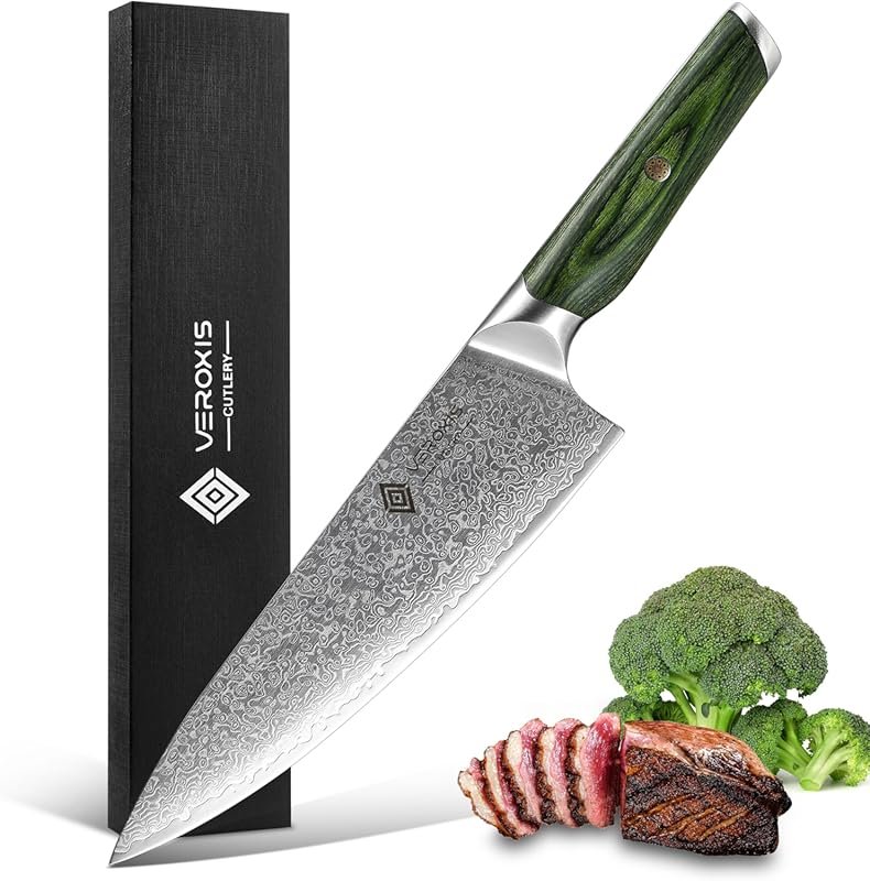 VEROXIS Damascus Chef Knife 8