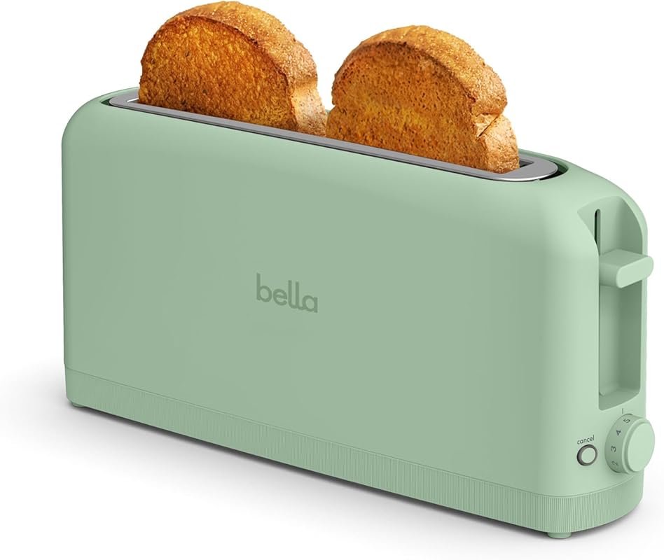 Bella Slim 2-Slice Toaster with Anti-Jam & Auto Shutoff, 10