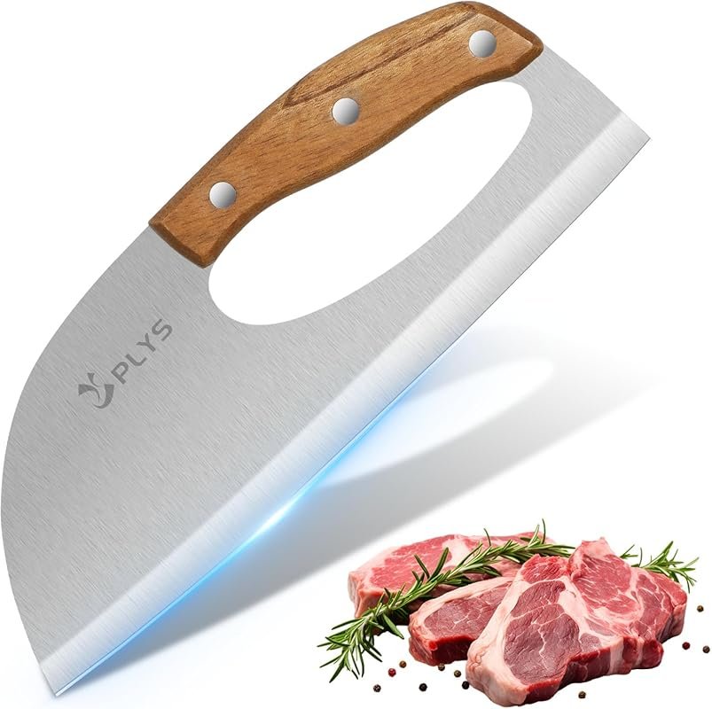 Plys Kitchen Meat Cleaver Knife, Effort-Saving Ergonomic Stainless Ste