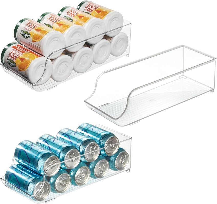 iDesign Soda Can Dispenser – Set of 3 Clear Containers – Made in USA f