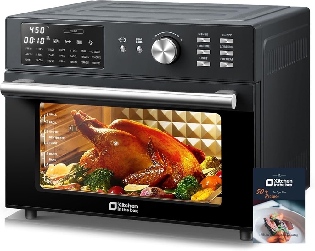 Kitchen in the box 32QT Extra Large Air Fryer Toaster Oven Combo, 21-i