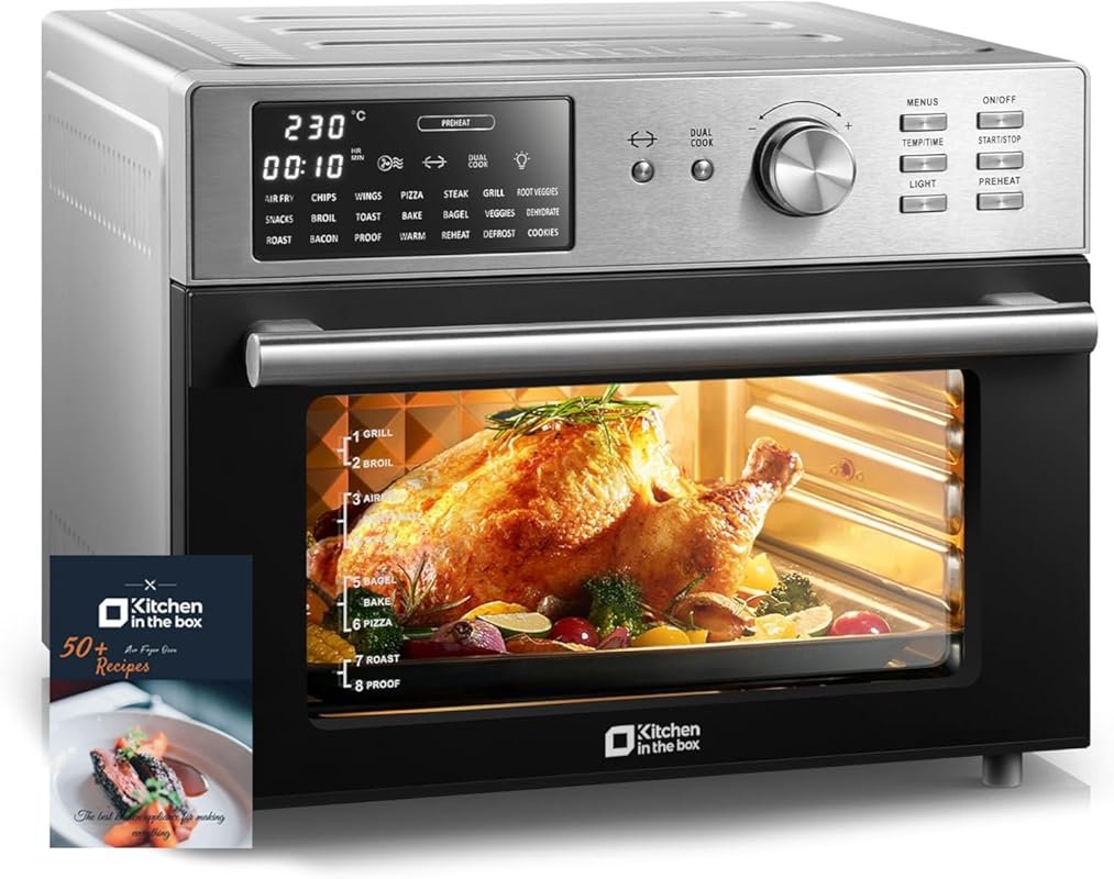 Kitchen in the Box 32QT XL Air Fryer Toaster Oven: 21-in-1 with Rotiss
