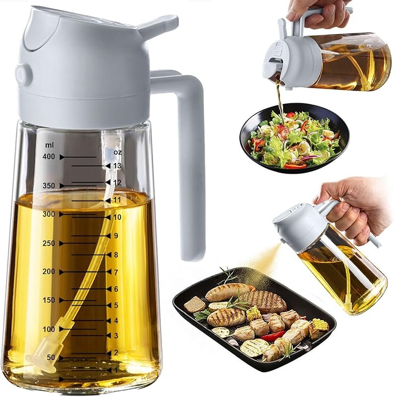 TrendPlain 16oz Glass Oil Sprayer for Kitchen, Air Fryer & Salad