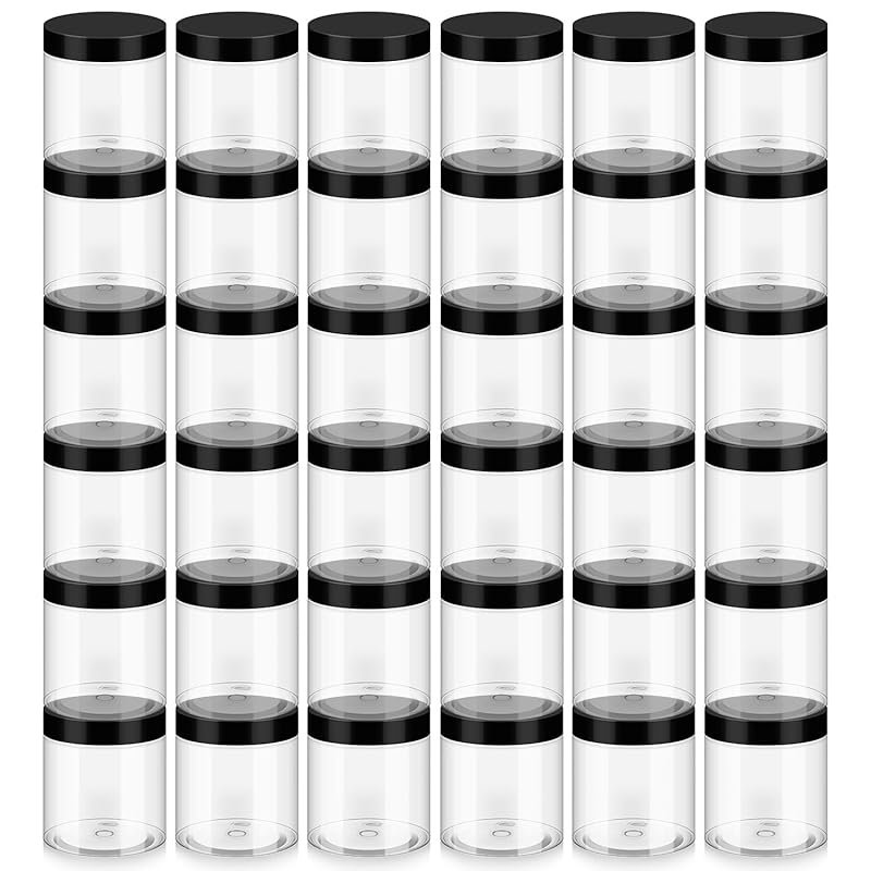 Loretoy 36 Pack 8 oz BPA-Free Transparent Jars for Cosmetics, Powders 