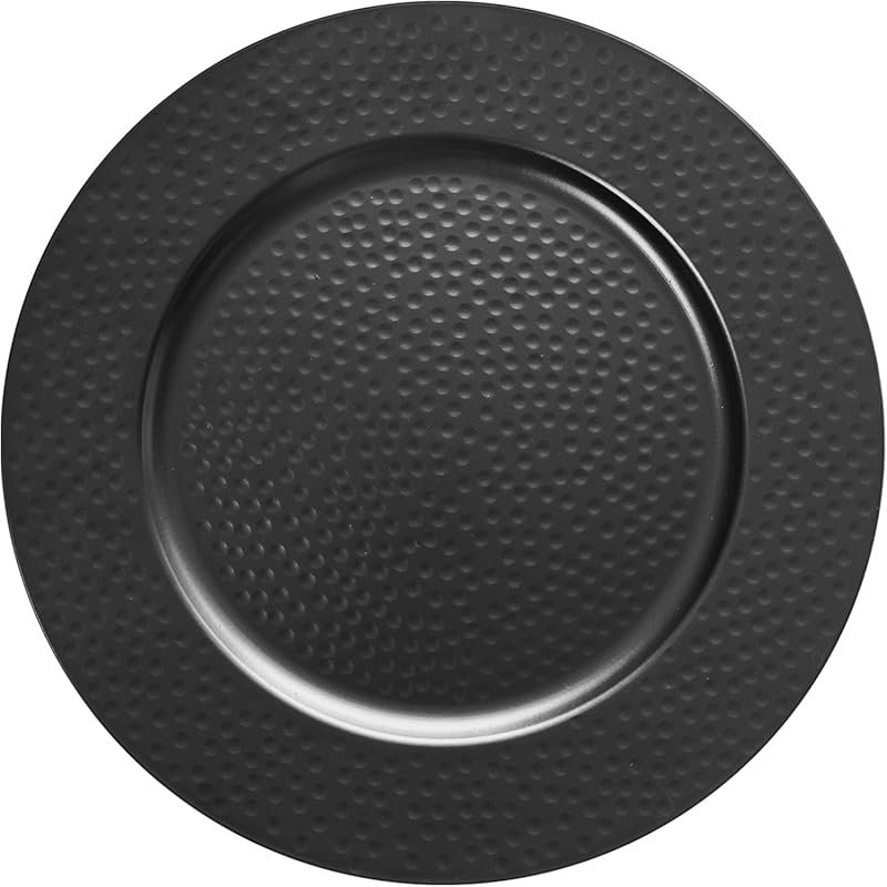 Black Hammered Elegant Charger Plates – 13