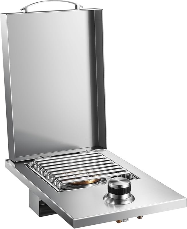 Single 17,500BTU Drop-in Side Burner for Outdoor Kitchen, 304 Stainles