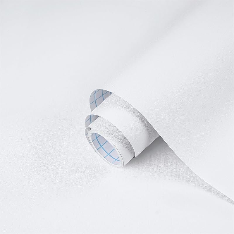 Thickened Embossed White Peel & Stick Wallpaper – Eco-Friendly Vinyl Wrap for Countertops & Walls