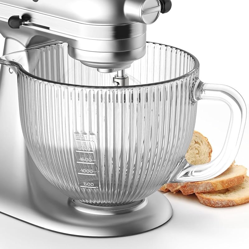 Cofun Glass Mixer Bowl for KitchenAid 4.5-5 Quart Tilt-Head Stand Mixe