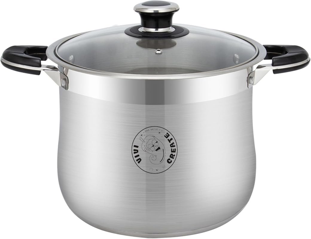 Vivicreate 14.5-Quart Stainless Steel Stock Pot with Lid, Measurement 