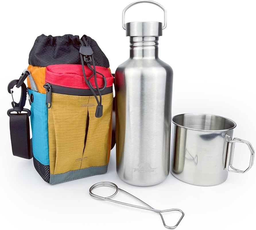 42oz Insulated Single Wall Water Bottle with Nested Cup & Carrier – 30