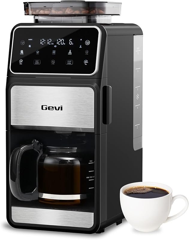 Gevi Grind & Brew Coffee Maker 10 Cup, Built-In Burr Grinder, Programm