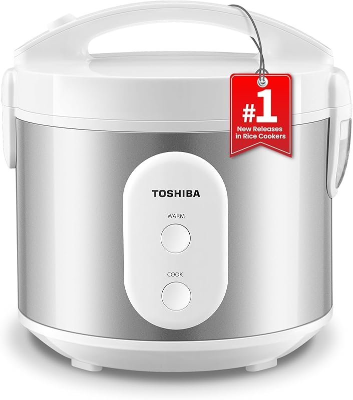 TOSHIBA 5.5-Cup Rice Cooker with Removable Non-Stick Pot & Steamer Bas
