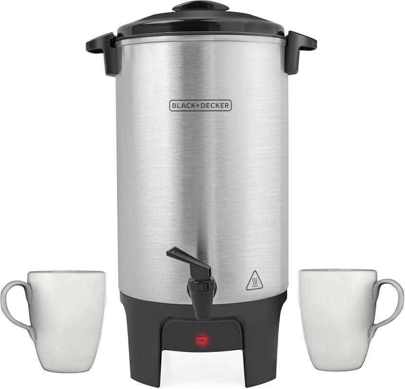 BLACK+DECKER 40 Cup Aluminum Coffee Urn with Fast Brewing and Keep War