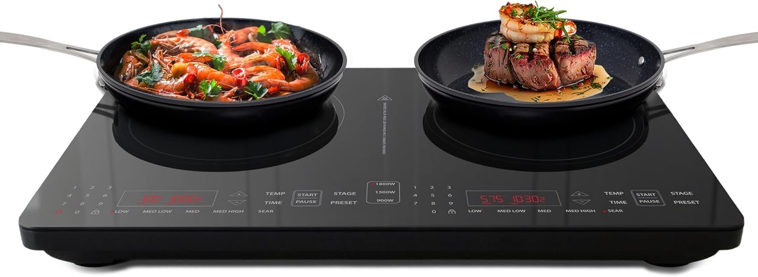 Nuwave Double Pro Cooktop with Dynamic Watt Tech, Shatter-Proof Glass 