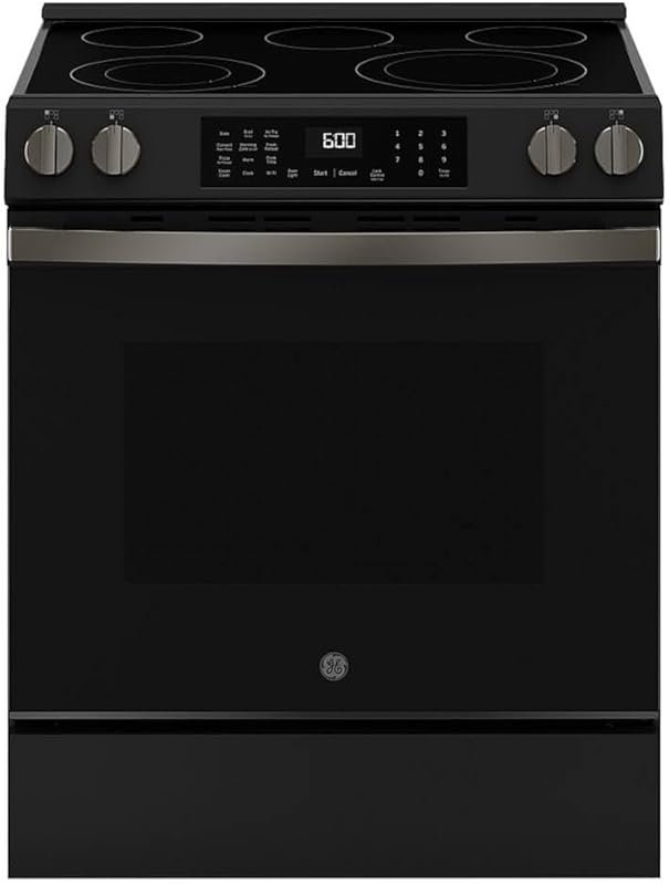 GE GRS600AVDS 5.3 Cu.Ft Black Slate Slide-In Electric Convection Range
