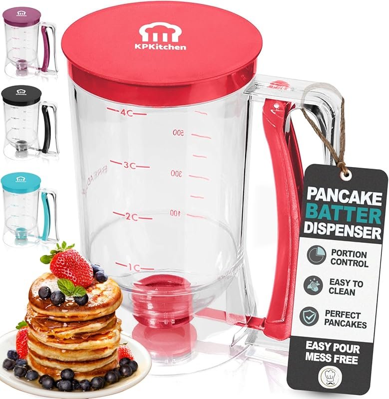 Kitchen Must-Have Pancake Batter Dispenser with Measuring Label for Pe