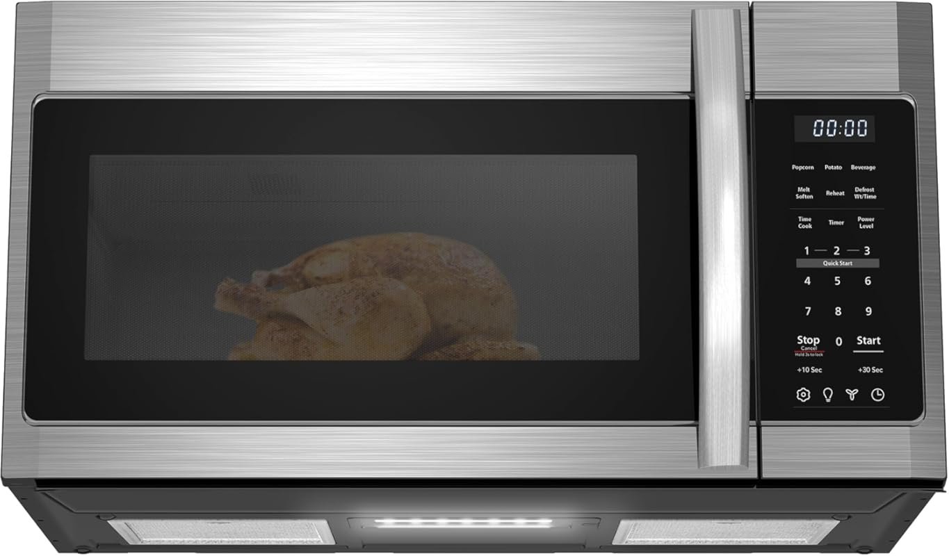 BLACK+DECKER 1000W Over-the-Range Microwave with Auto Cooking & Ventin