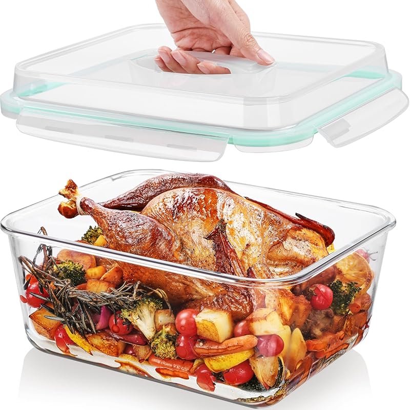 Vtopmart 6.5L Extra Large Glass Food Storage Containers with Snap Lids