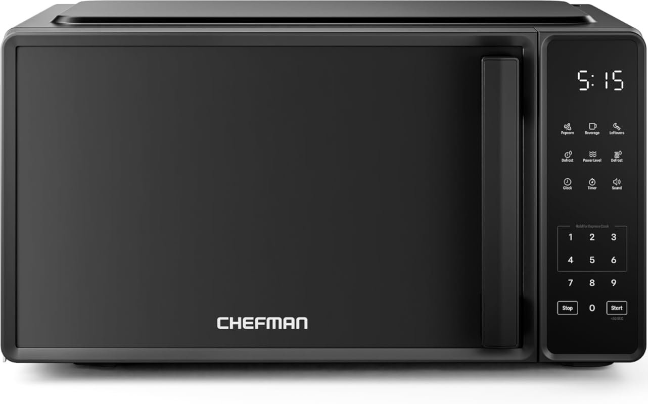 Chefman 0.7 Cu Ft 700W Microwave with 6 Presets, Express Cook & Mute B