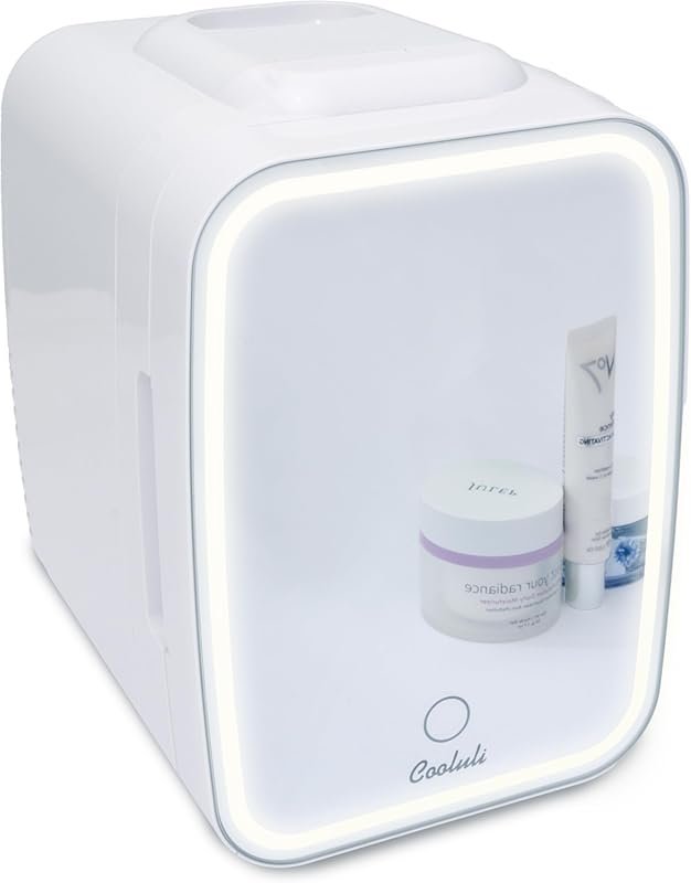 Cooluli Glow 4L Mini Skincare Fridge with Mirror & LED Light, Portable