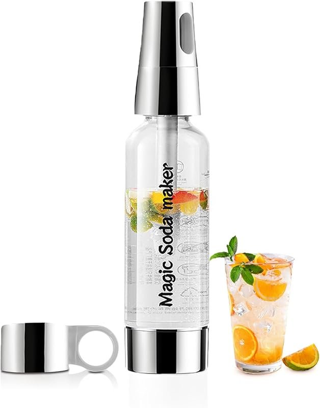 Soda Siphon 1L, Portable Sparkling Water Maker, Compact Carbonated Wat