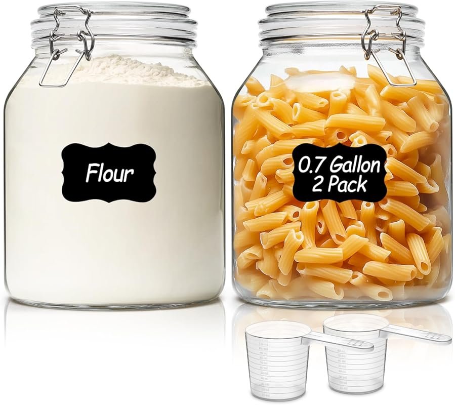 ComSaf 2-Pack 0.7 Gallon Wide-Mouth Fermenting Glass Jars with Scoop f