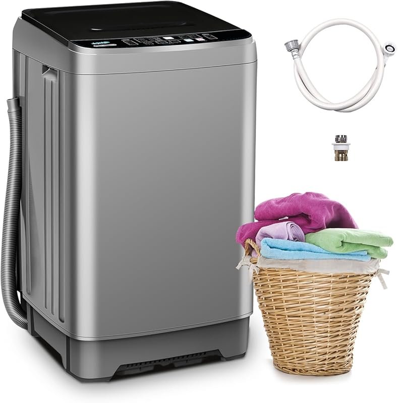17.7lbs Full-Automatic Portable Washing Machine with 10 Programs for A
