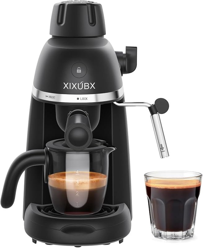 XIXUBX 3.5-Bar Espresso & Cappuccino Machine with Steam Wand & Tritan 