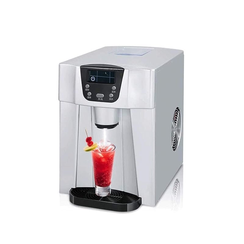 100W 2-in-1 Stainless Steel Ice Maker with LED Display & Visual Window