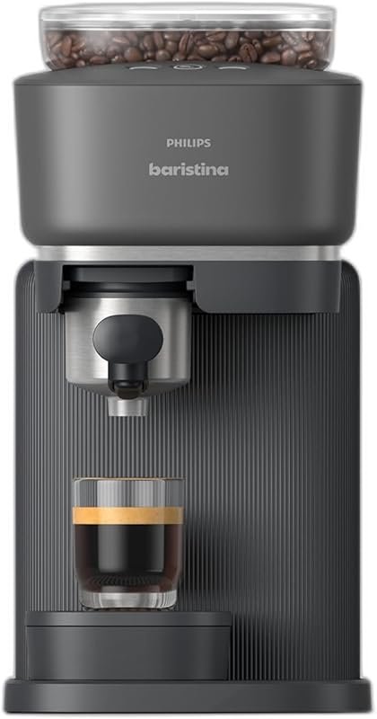 Philips Baristina Espresso Machine, Grind Tamp Brew in One Swipe, Comp